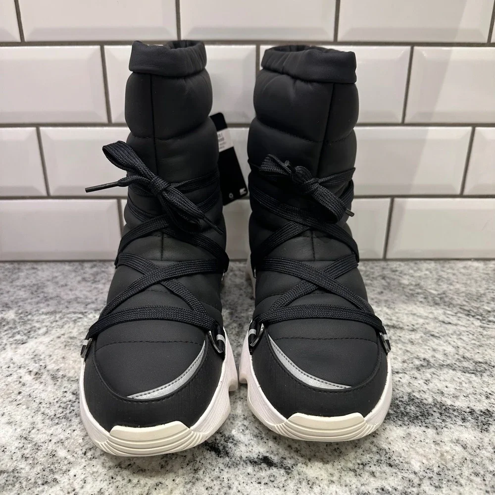 Sorel Women 9 Kinetic Impact NXT Mid Boot Black Waterproof Insulated Puffer Tech